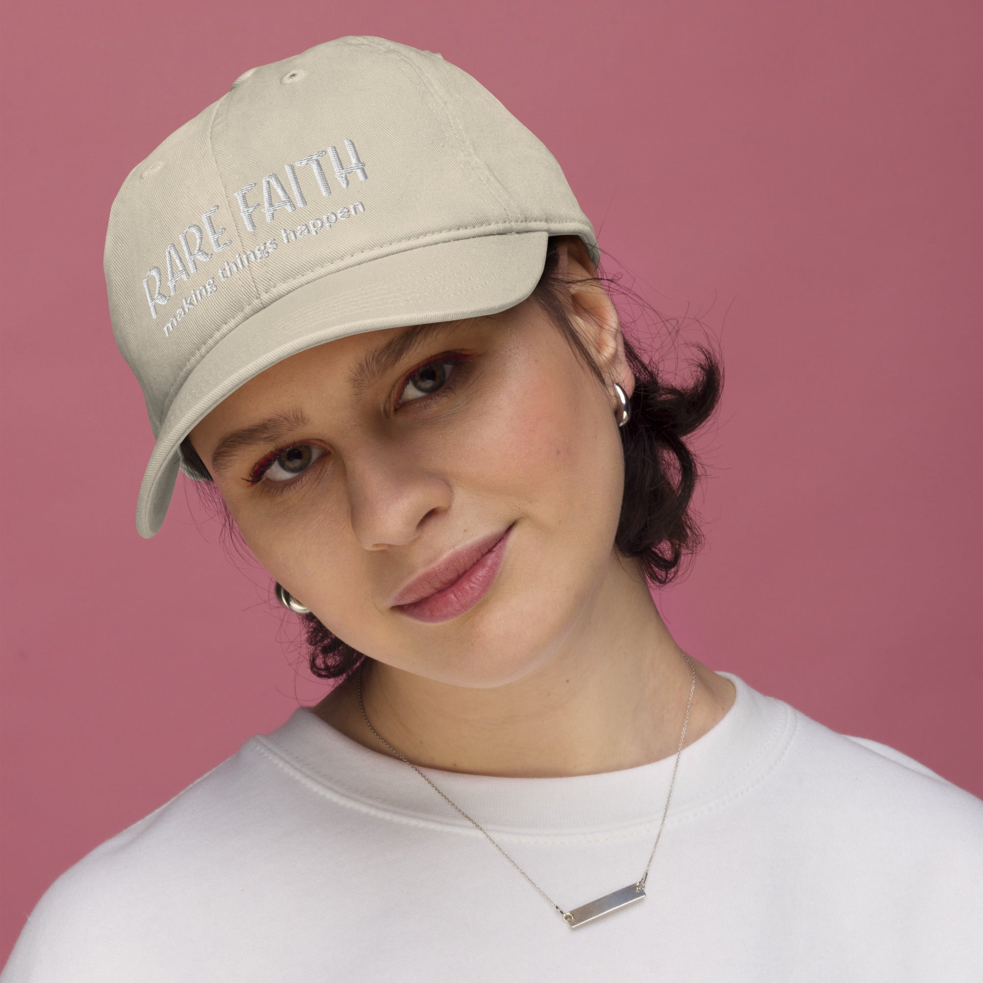 🟡 RARE FAITH Organic Dad Hat — Clearance